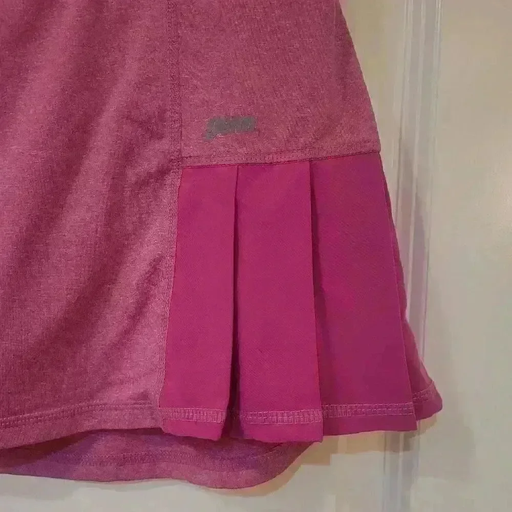 Penn Women's Heather Pink Poly/Spandex Pleated Tennis Skirt w Briefs